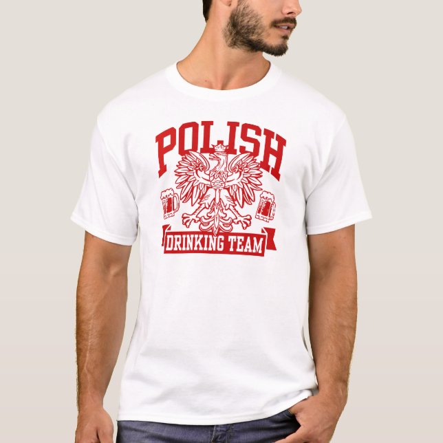 Camiseta Equipe de Bebendo Polonesa (Frente)