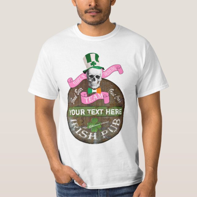 Camiseta Equipe de bebendos Irlandeses de Raparigas Persona (Frente)