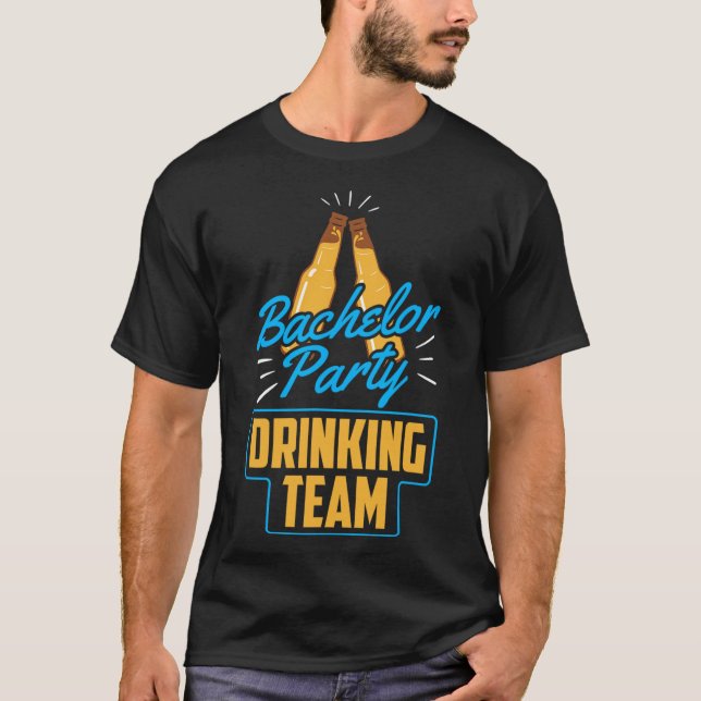 Camiseta Equipe de Bebida da Festa de Despedida de Solteiro (Frente)