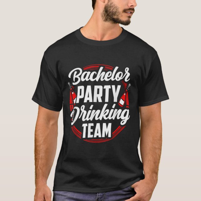 Camiseta Equipe de Bebida da Festa de Despedida de Solteiro (Frente)