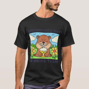 Camiseta Equipe de Bebida do Dia da Marmota Homens Engraçad