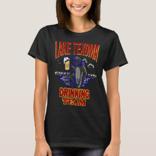 Camiseta Equipe de Bebida do Lago Texoma Acampamento de Pes