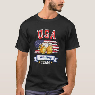 Camiseta Equipe de Bebida EUA Bandeira Americana Funny Beer