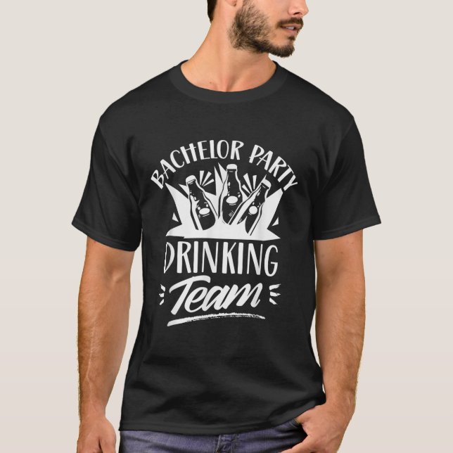 Camiseta Equipe de Bebidas da Festa de Despedida de Solteir (Frente)