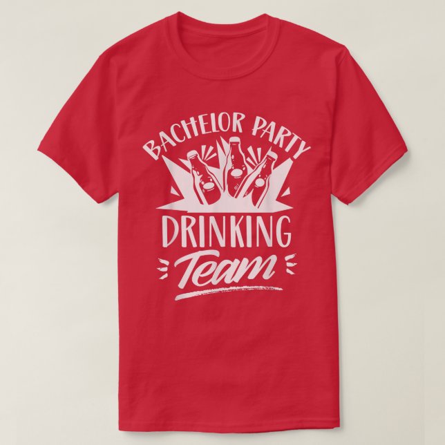 Camiseta Equipe de Bebidas da Festa de Despedida de Solteir (Frente do Design)