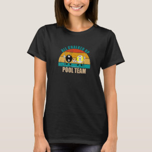 Camiseta Equipe de Bilhar Bola 8 9 Engraçada Toda Preparada