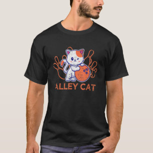 Camiseta Equipe de Boliche Alley Cat Humor Gatos Funni Boli
