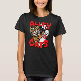 Camiseta Equipe de Boliche Alley Cats Tiger Arranhando o Pi