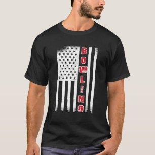 Camiseta Equipe de boliche bandeira dos EUA bola de boliche