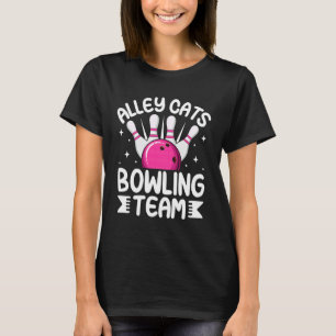 Camiseta Equipe de Boliche de Gatos de Rua Engraçados e Ret