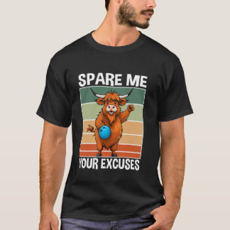 Camiseta Equipe de Boliche de Vaca Jogador de Boliche Sem E