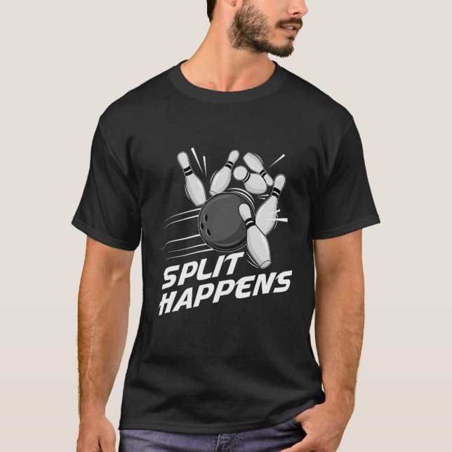 Camiseta Equipe de Boliche Funny Split Happens Time de Boli (Frente)