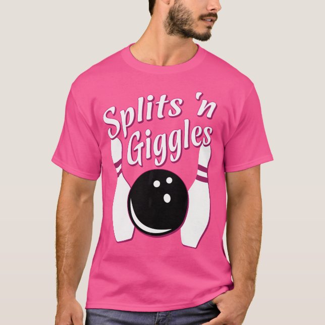 Camiseta Equipe de Boliches engraçada divide 'N Giggles (Frente)