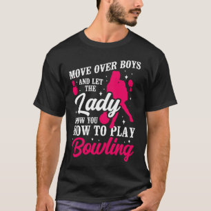 Camiseta Equipe De boliches Se Movimenta Sobre Os Meninos E