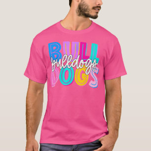 Camiseta Equipe de Buldogue Mascot Escola Espirituosa Escol