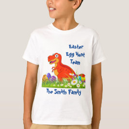 Camiseta Equipe de Caça aos Ovos de Páscoa de Dinossauro 