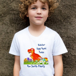 Camiseta Equipe de Caça aos Ovos de Páscoa de Dinossauro 