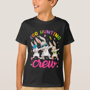 Camiseta Equipe de Caça aos Ovos Família Feliz Dia de Pásco