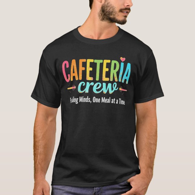 Camiseta Equipe de Cafeteria Escolar Lunch Lady Alimentando (Frente)