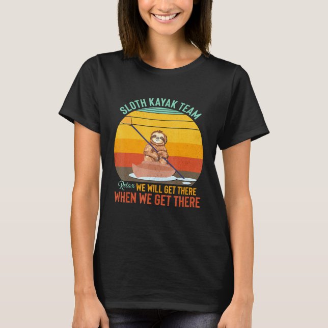 Camiseta Equipe de Caiaque de Preguiça Engraçada (Frente)