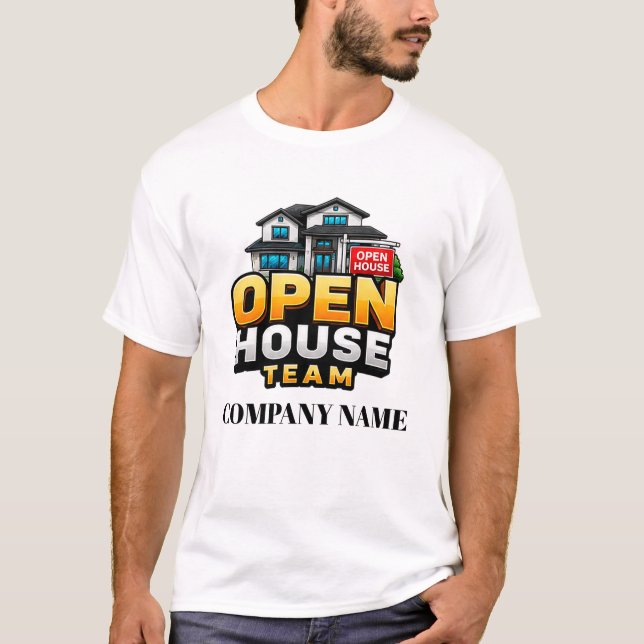 Camiseta 🏠 Equipe de Casa Aberta Equipe de Exibição de Imó (Frente)