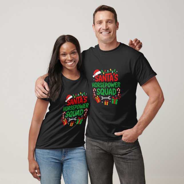 Camiseta Equipe de Cavalos-Força do Papai Noel Natal Divert (Unissex)