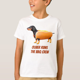 Camiseta Equipe de Churrasco Dachshund Personalizada, Cacho