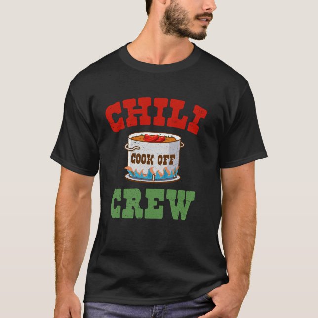 Camiseta Equipe de Concurso de Chili Cozimento Apimentado D (Frente)