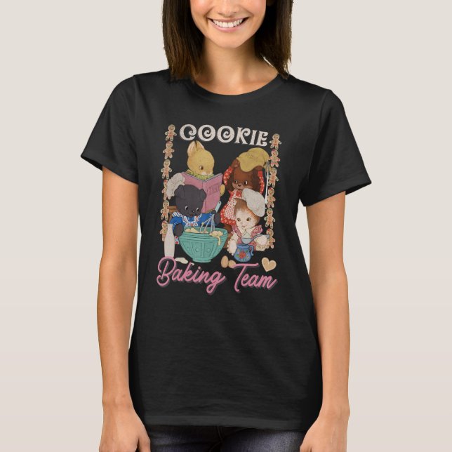 Camiseta Equipe de Confeitaria de Biscoitos Animais Bebês F (Frente)