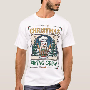 Camiseta Equipe de Confeitaria de Natal Boneco de Neve Chef