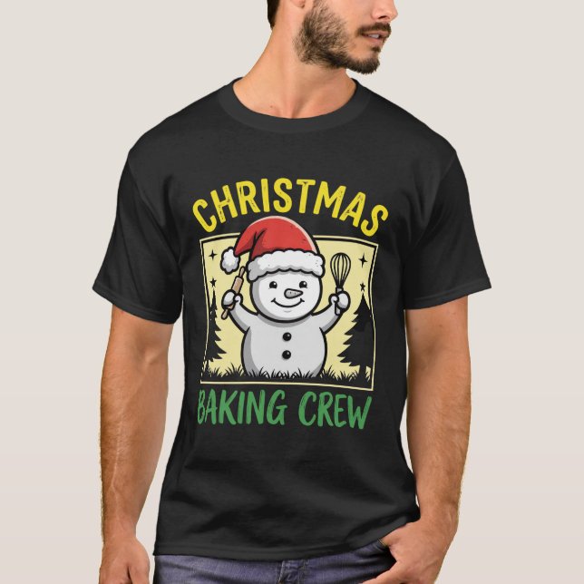 Camiseta Equipe de Confeitaria de Natal Boneco de Neve Feri (Frente)