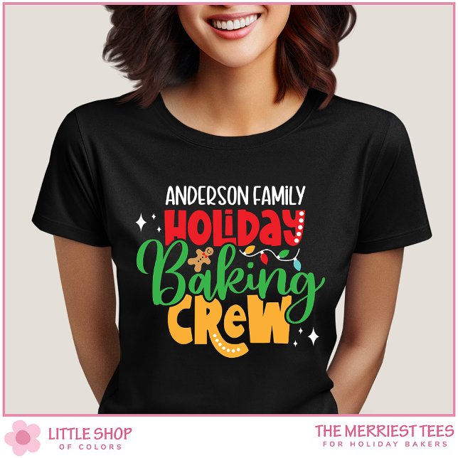 Camiseta Equipe de Confeitaria de Natal Personalizável para (Criador carregado)