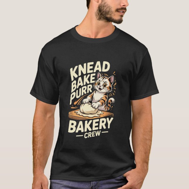 Camiseta Equipe de Confeitaria Divertida Biscoitos de Gato  (Frente)