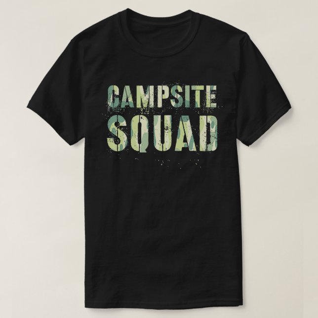 Camiseta Equipe de Conselheiros de Verão do Camo CAMPSITE S (Frente do Design)