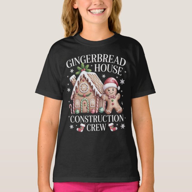 Camiseta Equipe de Construção de Casa de Biscoito - Natal (Frente)