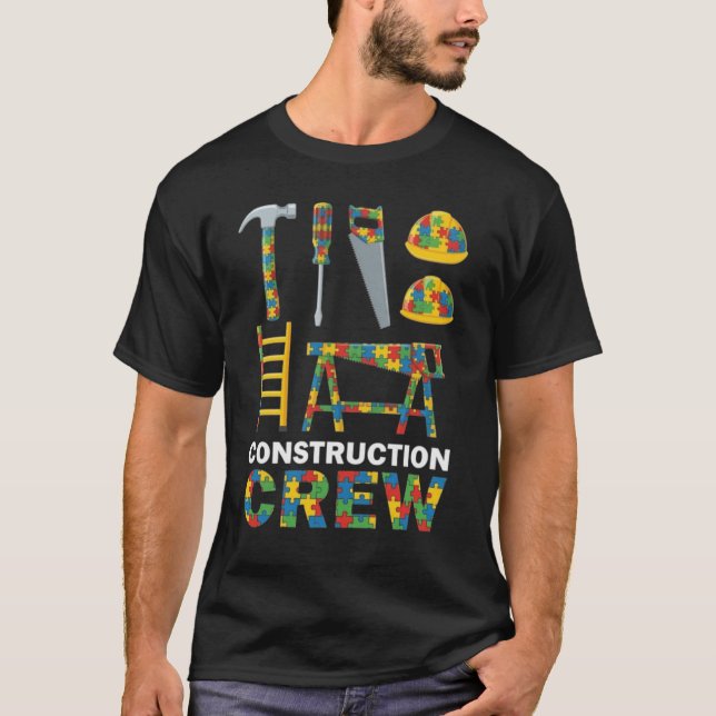 Camiseta Equipe de Construção para Conscientização do Autis (Frente)