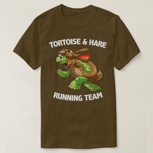 Camiseta Equipe De Corrida De Tortoise E Leitura (Frente do Design)