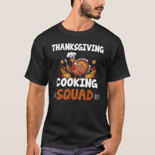 Camiseta Equipe de Cozinha de Ação de Graças Chef de Peru d