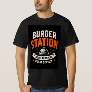 Camiseta 🍔 Equipe de Cozinha do Restaurante Burger Station