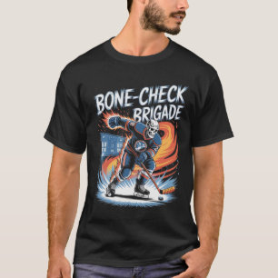 Camiseta Equipe de crânio de hóquei no gelo Verificação óss