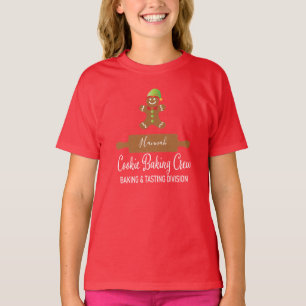 Camiseta Equipe de Crianças Fazendo Biscoitos de Natal Home