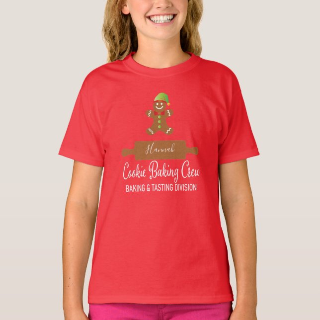 Camiseta Equipe de Crianças Fazendo Biscoitos de Natal Home (Frente)