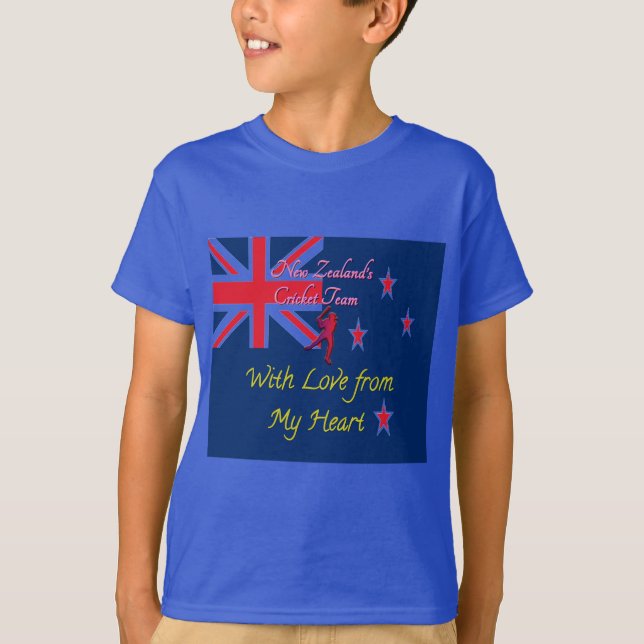 Camiseta Equipe de críquete da Nova Zelândia: Amor Pela Min (Frente)
