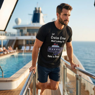 Camiseta Equipe de Cruzeiro Engraçada Mergulho Preto Person