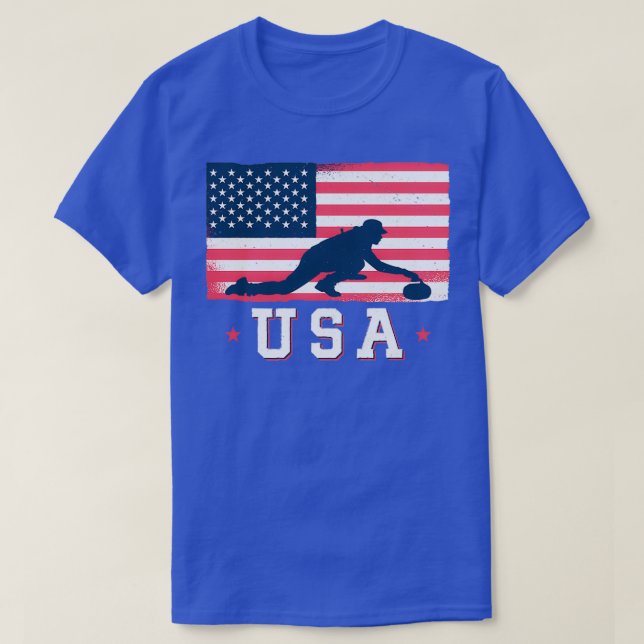 Camiseta Equipe de Curinga Winter Sport American Flag (Frente do Design)