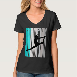 Camiseta Equipe de Dança Campeã de Dança Turquesa Feminina