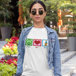 Camiseta Equipe de Debate sobre Paz e Amor Mulheres