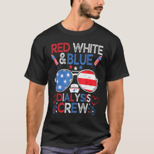 Camiseta Equipe de Diálise Vermelho Branco Azul 4 de Julho