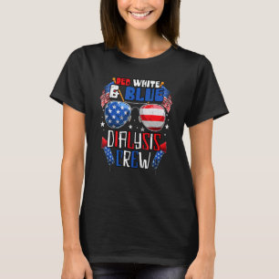 Camiseta Equipe de Diálise Vermelho Branco Azul do 4 de Jul
