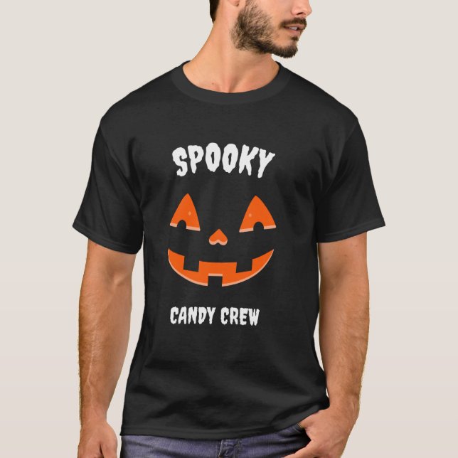 Camiseta Equipe de Doces Assustadores - Rosto de Abóbora -  (Frente)